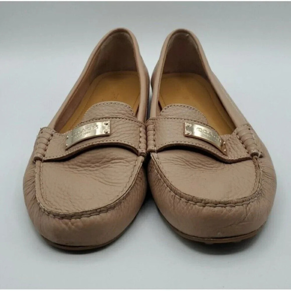 COACH Fredrica Tan Leather Shoe Womens size 9.5B US 39.5 EUR Loafers Flats - Picture 2 of 11